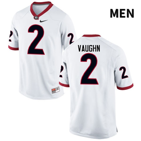 Georgia Bulldogs Men's Sam Vaughn #2 White Stitched College UGA Football Jersey 23AJ012GK